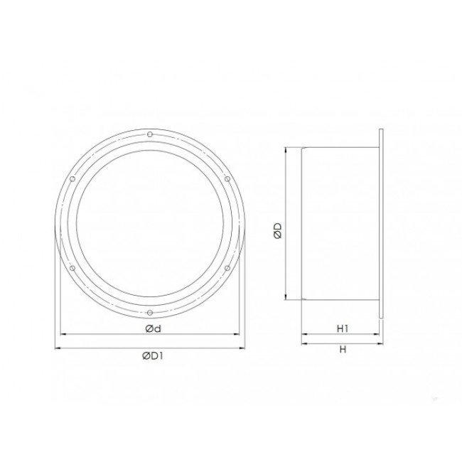 Фланец вентиляционный пластмассовый, ø100мм Europlast VF100