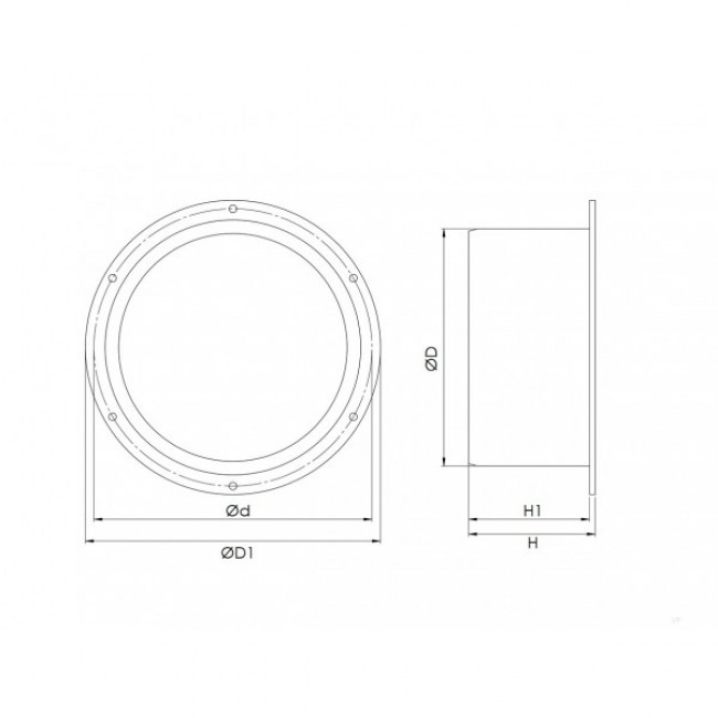 Фланец вентиляционный пластмассовый, ø125мм Europlast VF125