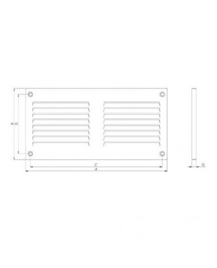 Решетка металлическая, Europlast MR2015Zn (200x150mm), оцинкованная