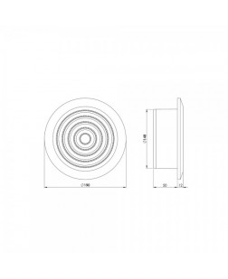 Вентиляційна решітка стельова Europlast NGA150 белая
