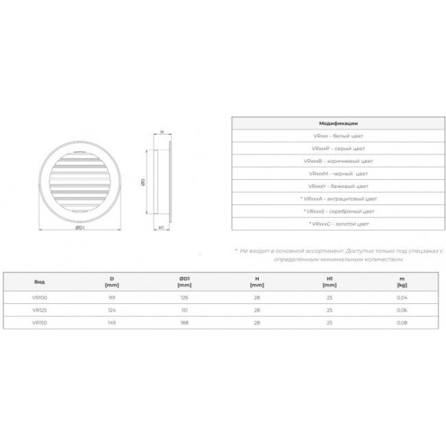 Вентиляционная нерегулируемая решетка Europlast VR100 2