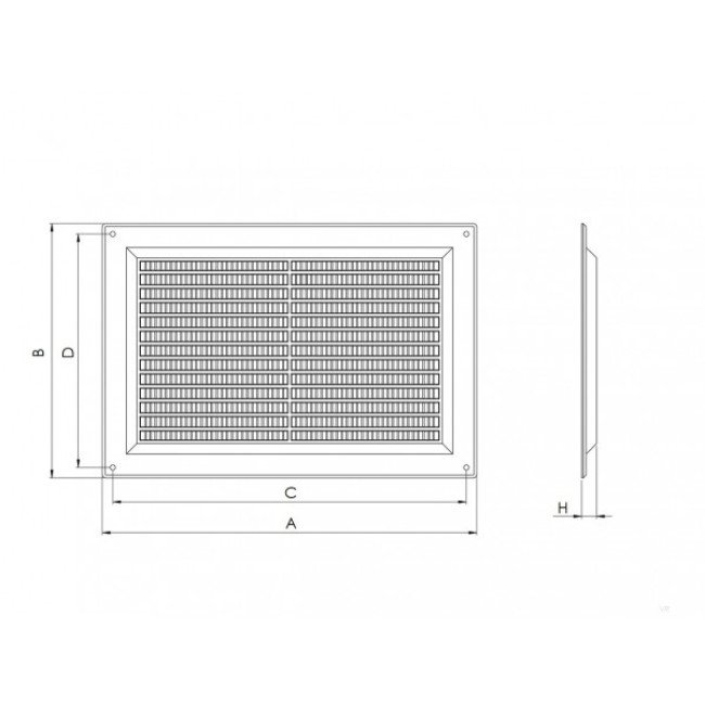 Решетка пластмассовая, Europlast VR1515 (150x150mm) 2