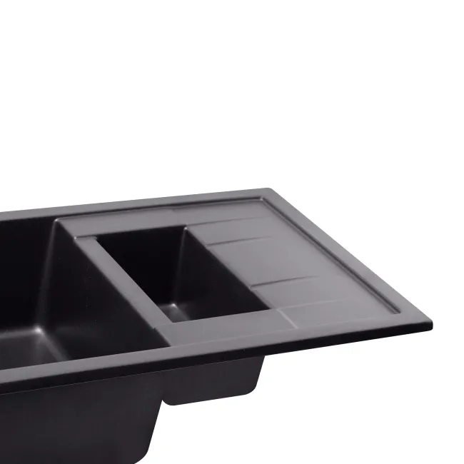 Кухонна мийка з додатковою чашею Qtap CS 7648 Beton (QT7648BET502)