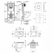 Набор инсталляция 5 в 1 Grohe Rapid SL 38827000 + унитаз с сиденьем Qtap Robin QT1333046ENRW