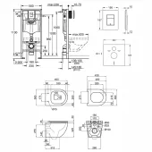 Набор инсталляция 5 в 1 Grohe Rapid SL 38827000 + унитаз с сиденьем Qtap Robin QT1333046ENRW