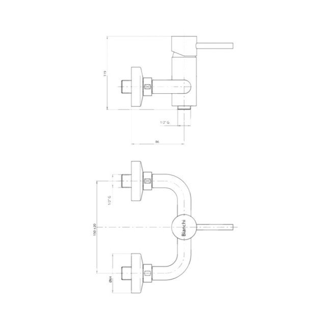 Смеситель для душа Bianchi Mini ESDMIN200500CRM 2