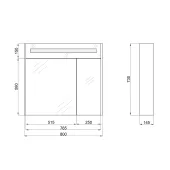 Зеркальный шкаф подвесной Qtap Robin 800х730х145 White с LED-подсветкой QT1377ZP8001W
