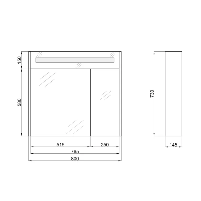 Зеркальный шкаф подвесной Qtap Robin 800х730х145 White с LED-подсветкой QT1377ZP8001W 2 Зеркальный шкаф подвесной Qtap Robin 800х730х145 White с LED-подсветкой QT1377ZP8001W 2