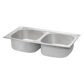 Кухонна мийка з двома чашами Qtap 7843-B 0,8 мм Micro Decor (QT7843BMICDEC08)