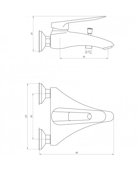 Змішувач для ванної CRISTAL Favorit GNFF-102