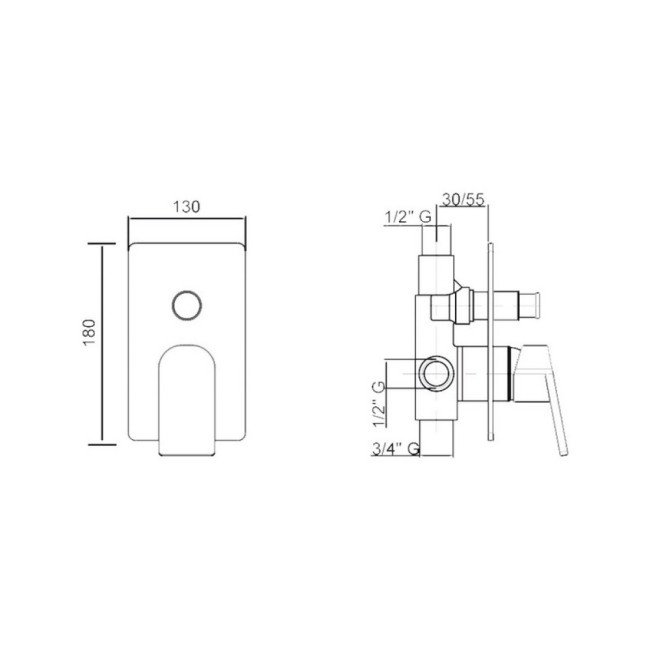 Змішувач прихованого монтажу для душу Bianchi Jump INDJUM2010065CRM для двох споживачів 2