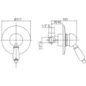 Змішувач прихованого монтажу для душу Bianchi Retro INDRTR2007ORO
