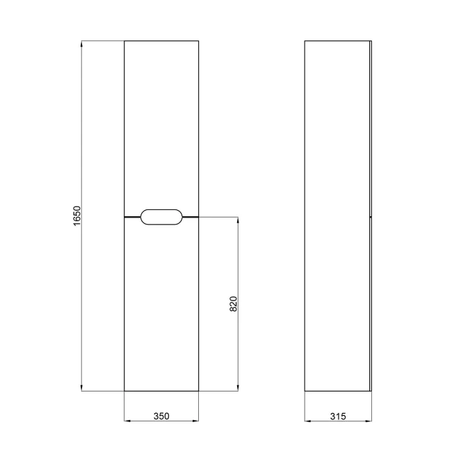 Пенал підвісний Qtap Virgo 350х1600х316 Black/White з кошиком для білизни QT1876PP1652KRBW