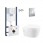 Набор инсталляция 4 в 1 Grohe Rapid SL 3884000G + унитаз с сиденьем Qtap Leo QT11331002ERW