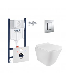 Набор инсталляция 4 в 1 Grohe Rapid SL 3884000G + унитаз с сиденьем Qtap Tern QT1733052ERW