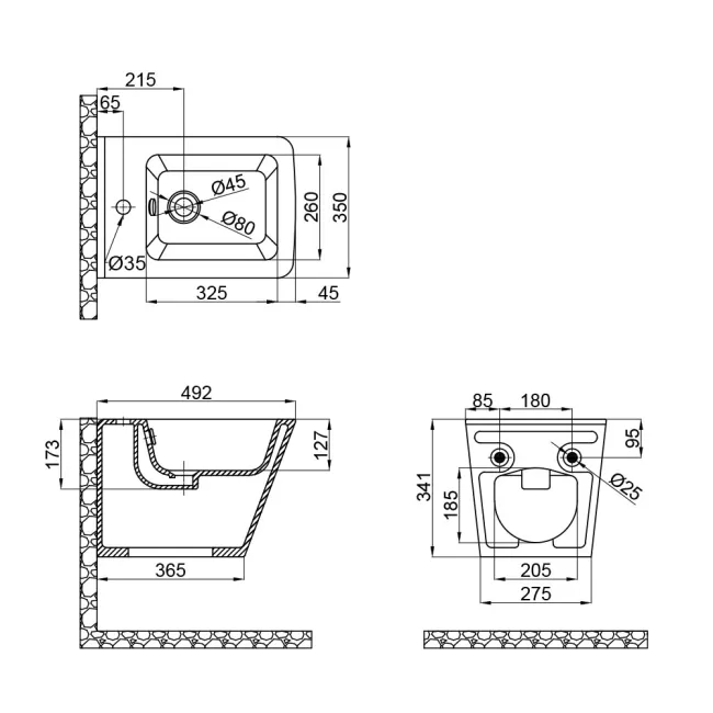 Биде подвесное Qtap Tern 485x345x330 White QT1755052FW 2 Биде подвесное Qtap Tern 485x345x330 White QT1755052FW 2