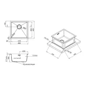 Кухонна мийка Qtap D4645 2.7/1.0 мм Satin (QTD464510)