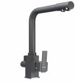 Смеситель для кухни под осмос Globus Lux GLLR-0100-3-TITANIUM на гайке латунь, серый металлик