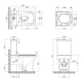 Унитаз-компакт Qtap Aquarius безободковый с сиденьем Soft-close QT2122C665PW