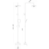 Душова система TOPAZ ODISS TO 18702-H52-BL чорна