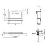 Раковина Qtap Albatross E49 600х490х200 White з донним клапаном QT01119060E49W Раковина Qtap Albatross E49 600х490х200 White з донним клапаном QT01119060E49W