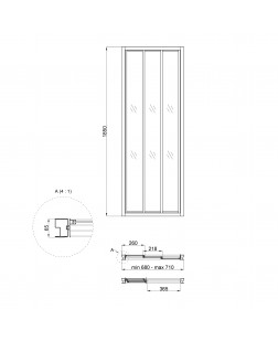 Душові двері в нішу Qtap Uniford CRM207.C4 68-71x185 см, скло Clear 4 мм