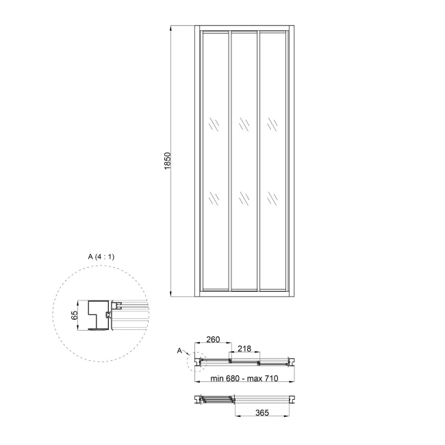 Душевая дверь в нишу Qtap Uniford CRM207.C4 68-71x185 см, стекло Clear 4 мм 2 Душевая дверь в нишу Qtap Uniford CRM207.C4 68-71x185 см, стекло Clear 4 мм 2