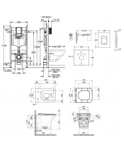 Набор инсталляция 4 в 1 Grohe Rapid SL 3884000G + унитаз с сиденьем Qtap Presto QT24332615EW