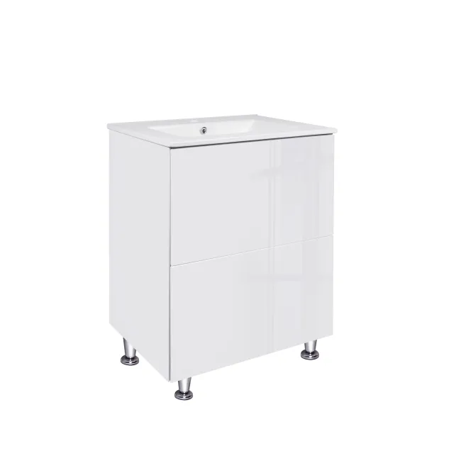 Комплект Qtap Tern 600х725х437 White тумба підлогова + раковина урізна QT1771TNL6013060CW Комплект Qtap Tern 600х725х437 White тумба підлогова + раковина урізна QT1771TNL6013060CW