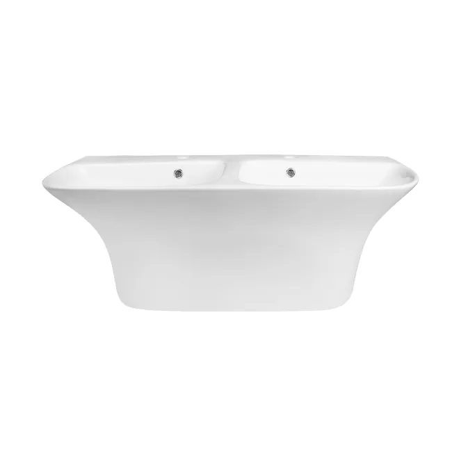Раковина подвесная моноблок двойная Qtap Virgo 1000х410х360 White с донным клапаном QT1811G760W Раковина подвесная моноблок двойная Qtap Virgo 1000х410х360 White с донным клапаном QT1811G760W