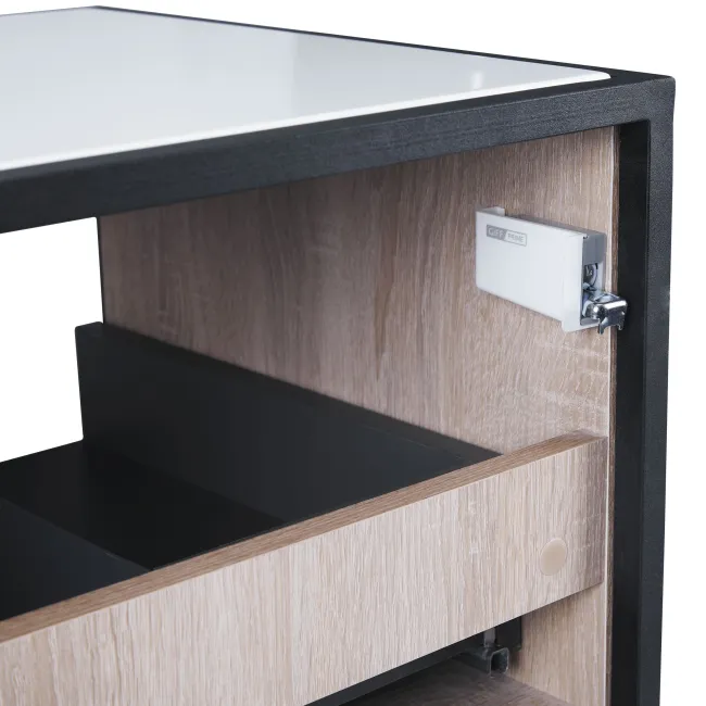 Тумба підвісна Qtap Taurus 700х476х469 White/Whitish oak зі стільницею QT2479TPT703WWO