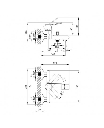 Змішувач для ванни Qtap Javornik 3014107DC