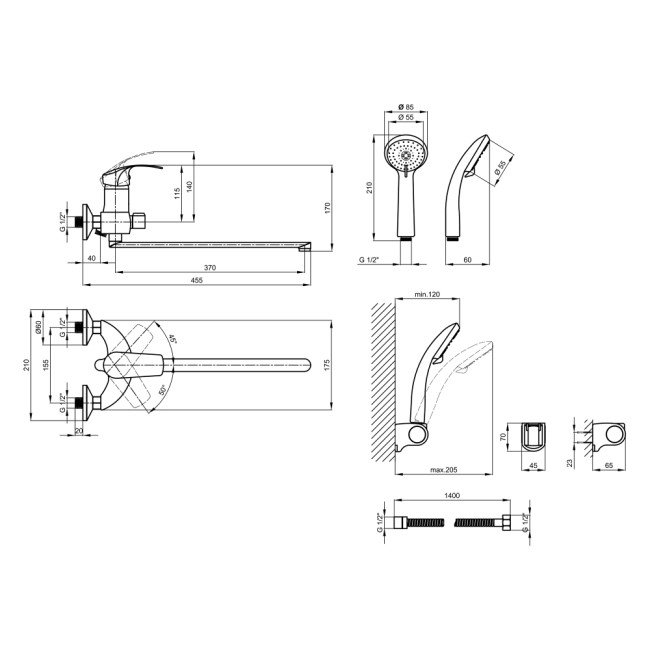Змішувач для ванни Lidz (CRM) Mars 81 005-1 New 2