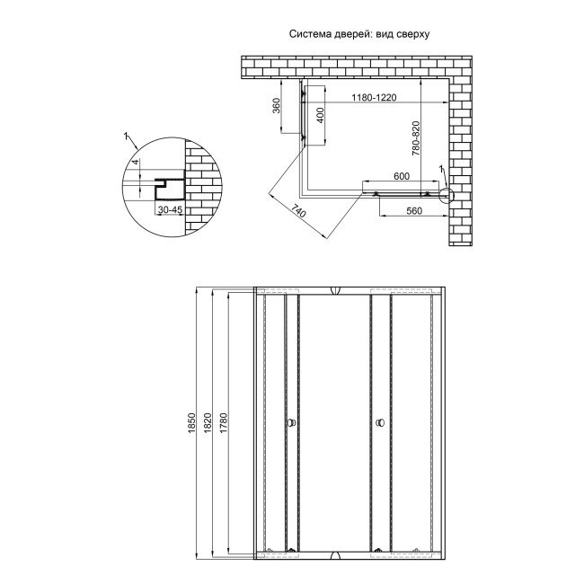 Душевая кабина Lidz Wiezak SC120x80.SAT.LOW.L, стекло Linie 4 мм без поддона 2