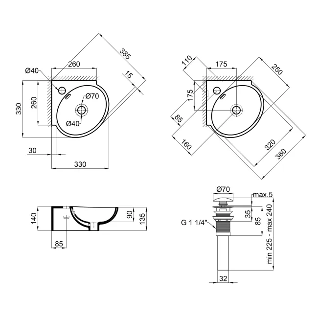 Раковина Qtap Leo 390x365x130 White с донным клапаном QT11115010W 2 Раковина Qtap Leo 390x365x130 White с донным клапаном QT11115010W 2