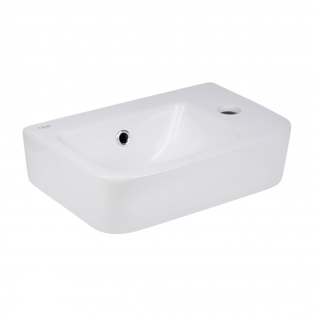 Раковина Qtap Tern 375х245х135 White с донным клапаном QT171110100RW