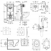 Комплект інсталяція Grohe Rapid SL 38722001 + унітаз з сидінням Qtap Swan QT16335178W + набір для гігієнічного душу зі змішувачем Grohe BauClassic 2904800S