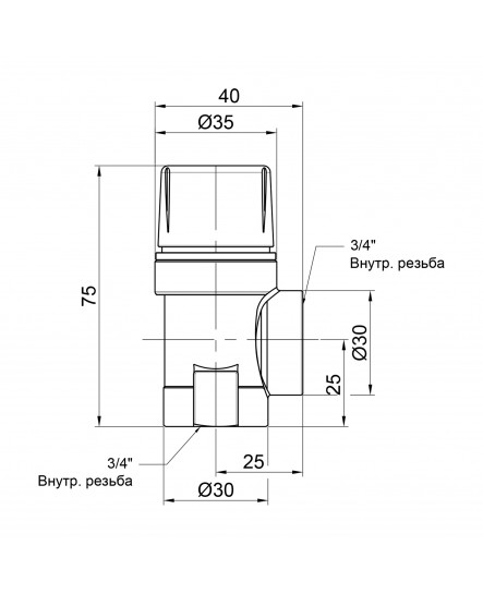 Запобіжний клапан Icma 3/4" ВР 2,5 бар №241