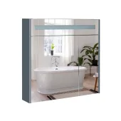 Зеркальный шкаф подвесной Qtap 800х730х145 Robin Graphite с LED-подсветкой
