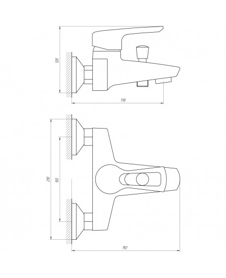 Змішувач для ванни Globus Lux SEVA GLSV-0102