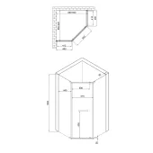 Душевая кабина Lidz Dozorca SC90x90.CRM.LOW.TR, стекло прозрачное 6 мм без поддона
