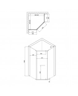 Душова кабіна Lidz Dozorca SC90x90.CRM.LOW.TR, скло прозоре 6 мм без піддона