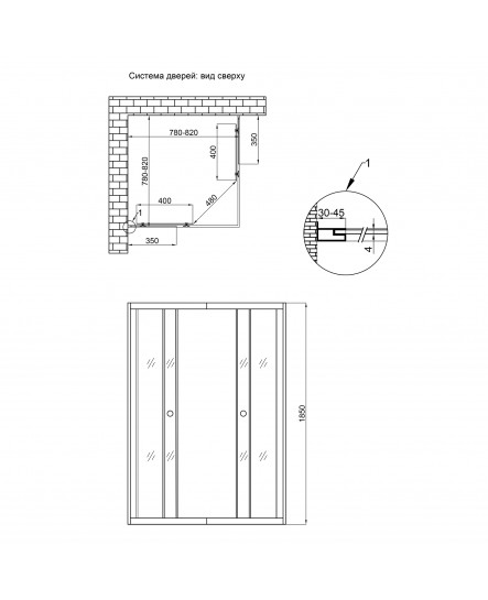 Душова кабіна Lidz Wiezak SC80x80.SAT.LOW.L, скло Linie 4 мм без піддона