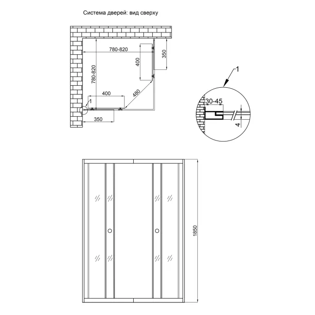 Душевая кабина Lidz Wiezak SC80x80.SAT.LOW.L, стекло Linie 4 мм без поддона 2 Душевая кабина Lidz Wiezak SC80x80.SAT.LOW.L, стекло Linie 4 мм без поддона 2