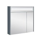 Дзеркальна шафа підвісна Qtap Robin 800х730х145 Graphite з LED-підсвічуванням