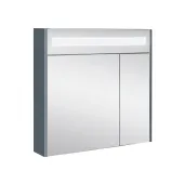 Зеркальный шкаф подвесной Qtap 800х730х145 Robin Graphite с LED-подсветкой