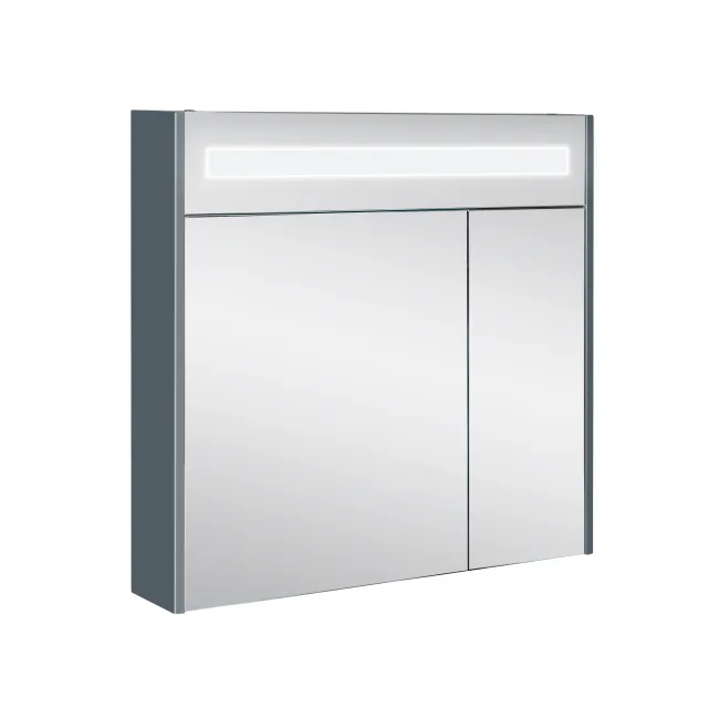 Зеркальный шкаф подвесной Qtap 800х730х145 Robin Graphite с LED-подсветкой