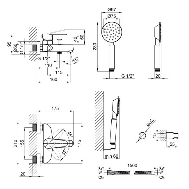 Змішувач для ванни Lidz (NKS) 09 35 006-3 2