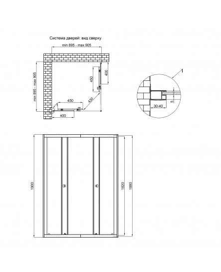 Душова кабіна Qtap Presto New CRM1099SC5 1900х900х900 мм, скло Clear, без піддона