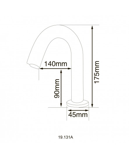 Кран сенсорный для умывальника HOTEC 19.131A-DC/AC (220V/6V), высота 175мм, с трансформатором, латунь Cold